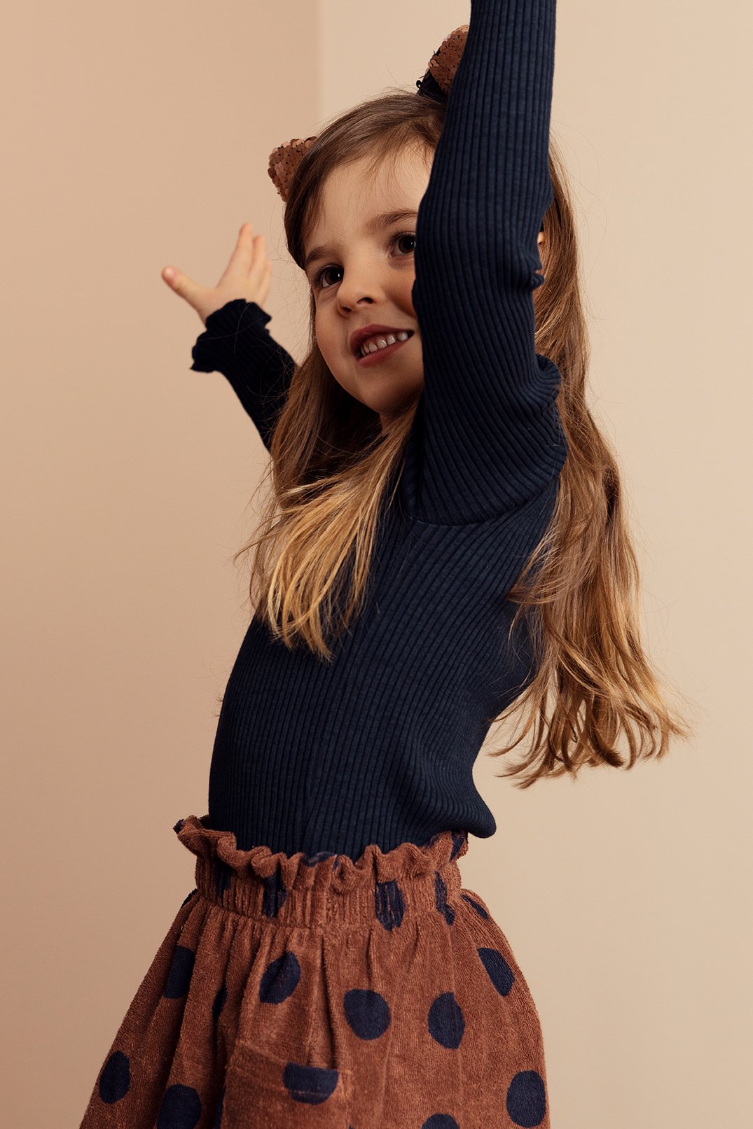 Meisjes Little t-shirt l. sleeve van LOOXS Little in de kleur navy in maat 128.