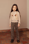 Meisjes Little t-shirt van LOOXS Little in de kleur camel in maat 128.