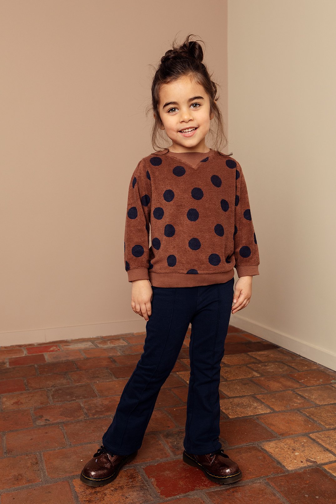 Meisjes Little pants van LOOXS Little in de kleur navy in maat 128.