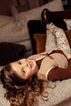 Meisjes Little pants van LOOXS Little in de kleur Army panther in maat 128.