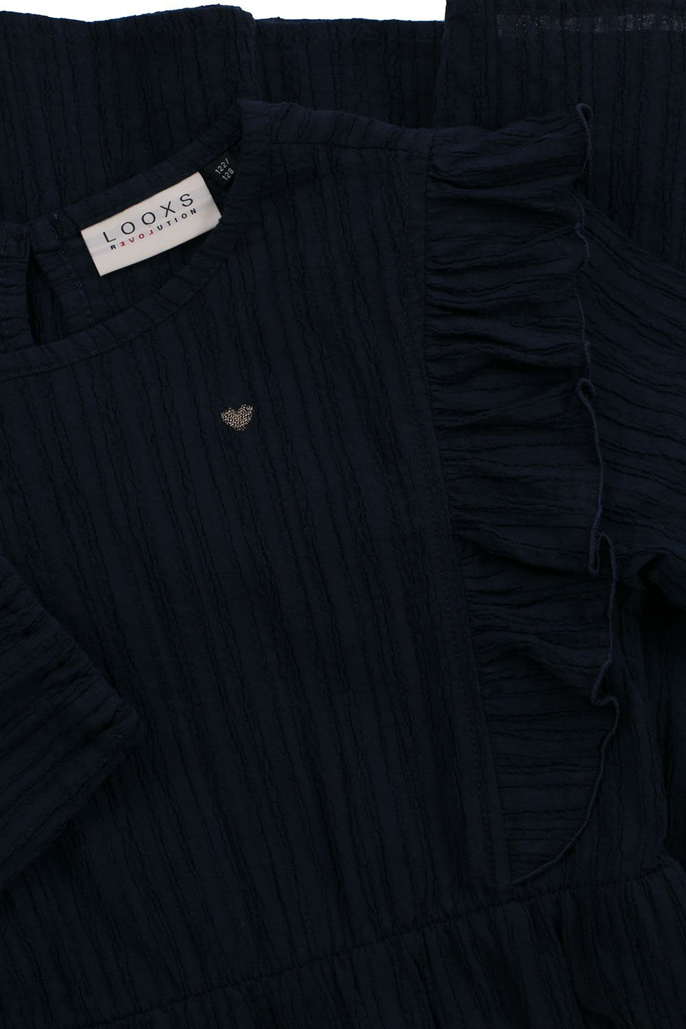 Meisjes Little dress van LOOXS Little in de kleur navy in maat 128.