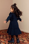 Meisjes Little dress van LOOXS Little in de kleur navy in maat 128.