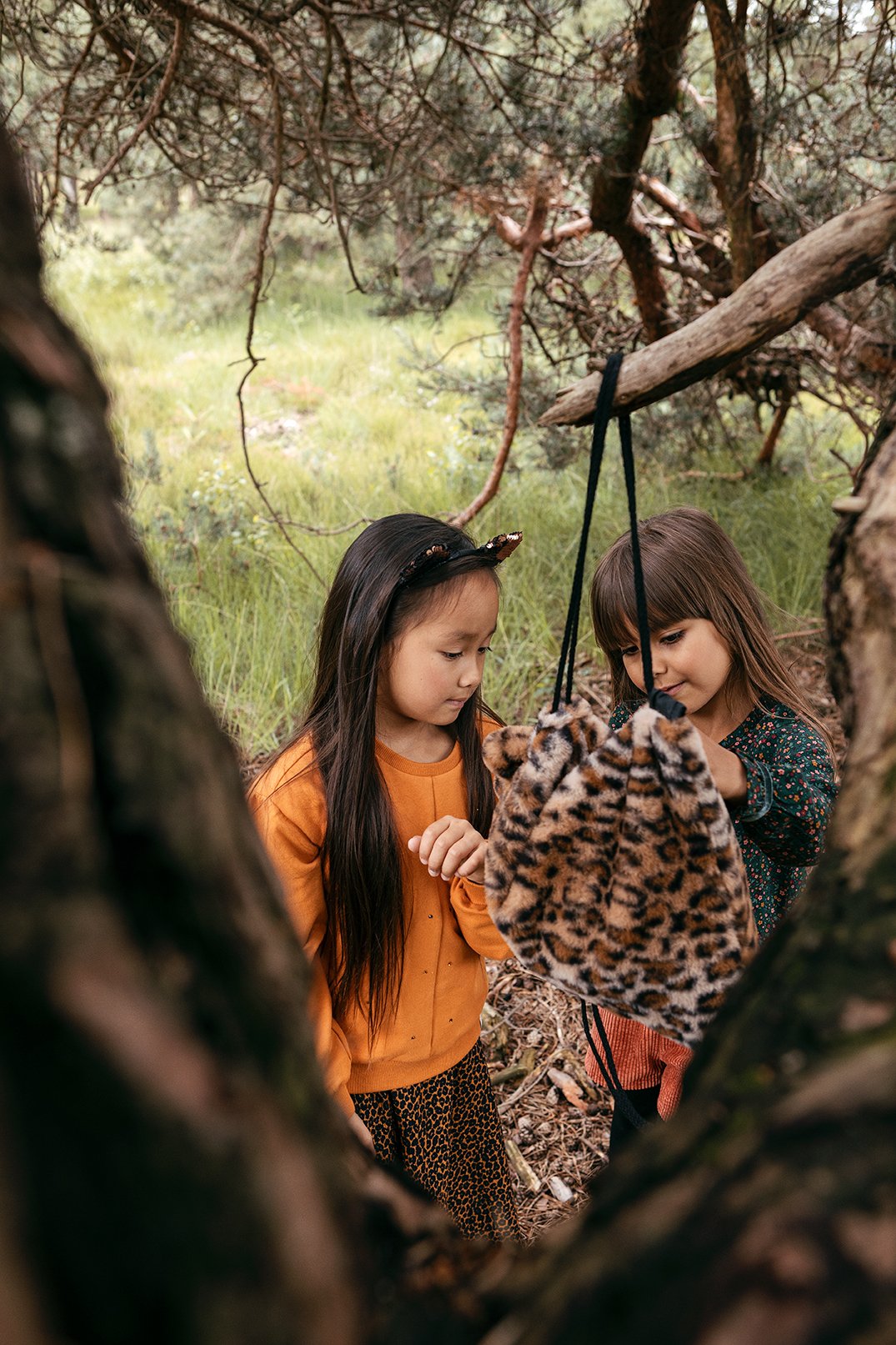 Meisjes Little backpack animal fur  van LOOXS Little in de kleur Animal Fur in maat ONE.