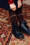 Meisjes Little knee socks van LOOXS Little in de kleur Cacao in maat 27-30.