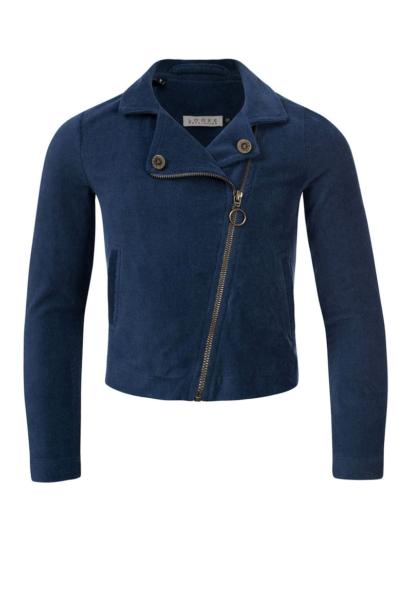 LOOXS 10sixteen 10Sixteen rib velours biker jacket