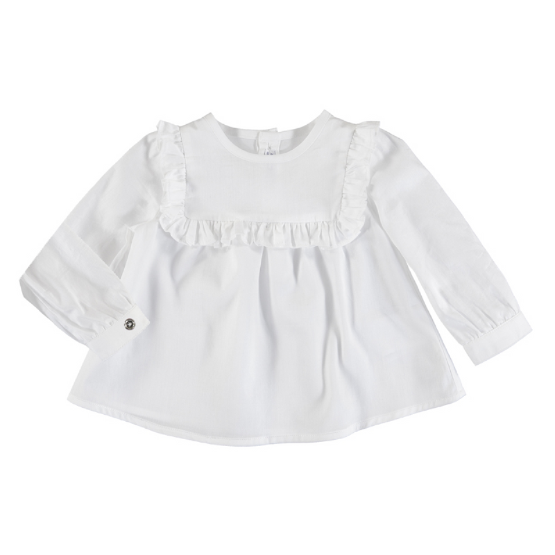 meisjes Satin Poplin Blouse van Mayoral in de kleur Beige in maat 86.