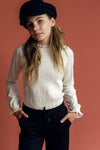 Meisjes 10Sixteen smock top van LOOXS 10sixteen in de kleur MILK in maat 176.