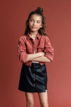 Meisjes 10Sixteen PU skirt van LOOXS 10sixteen in de kleur black in maat 176.