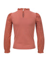 Meisjes Little crinkle lace top van LOOXS Little in de kleur Redwood in maat 128.