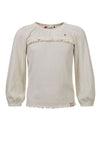 Meisjes Little balloon T-shirt ls van LOOXS Little in de kleur MILK in maat 128.
