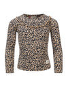 Meisjes Little leopard rib T-shirt ls van LOOXS Little in de kleur sandy leopard in maat 128.
