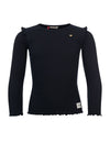 Meisjes Little rib T-shirt ls van LOOXS Little in de kleur dark moon in maat 128.