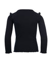 Meisjes Little rib T-shirt ls van LOOXS Little in de kleur dark moon in maat 128.