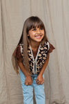 Meisjes Little denim wide leg pants van LOOXS Little in de kleur BLUE CLASSIC in maat 128.