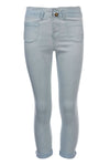 Meisjes Little denim wide leg pants van LOOXS Little in de kleur BLUE CLASSIC in maat 128.