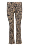 Meisjes Little leopard rib flare pants van LOOXS Little in de kleur sandy leopard in maat 128.