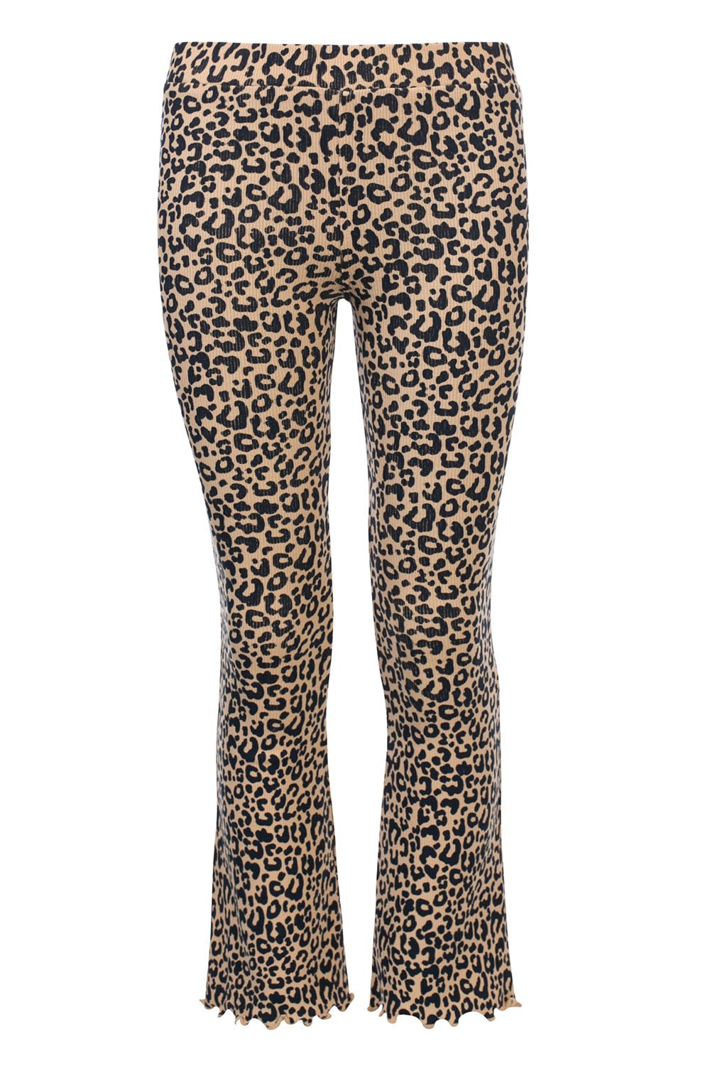 LOOXS Little Little leopard rib flare pants