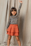 Meisjes Little jaquard skirt van LOOXS Little in de kleur Redwood in maat 128.