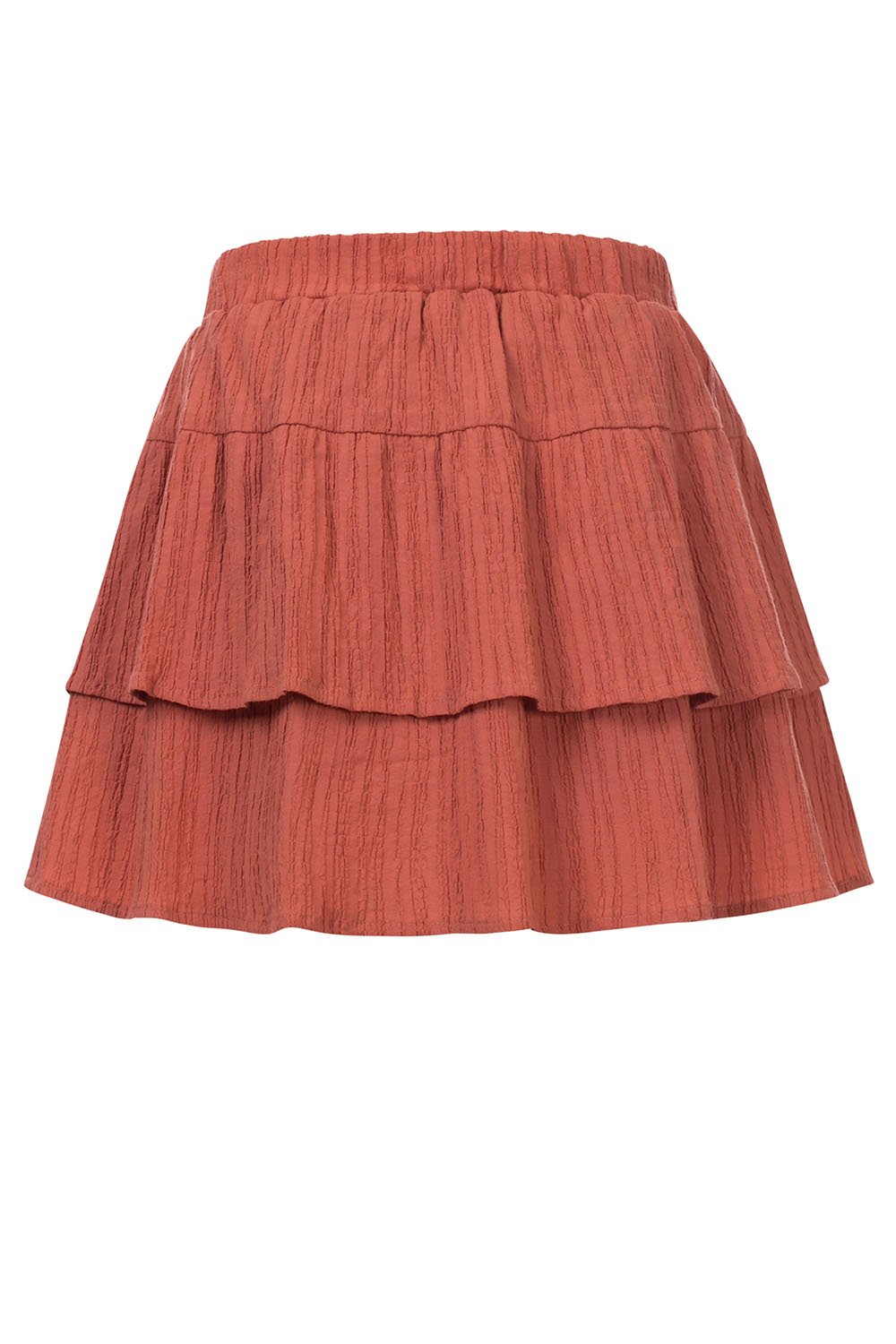 Meisjes Little jaquard skirt van LOOXS Little in de kleur Redwood in maat 128.
