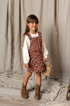 Meisjes Little flower salopette dress van LOOXS Little in de kleur Millefleur in maat 128.