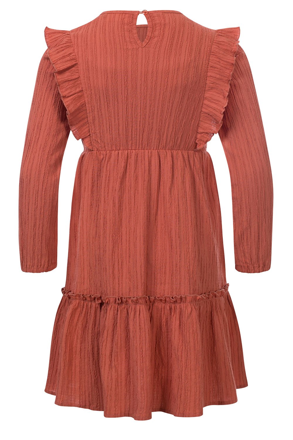 Meisjes Little jaquard dress van LOOXS Little in de kleur Redwood in maat 128.