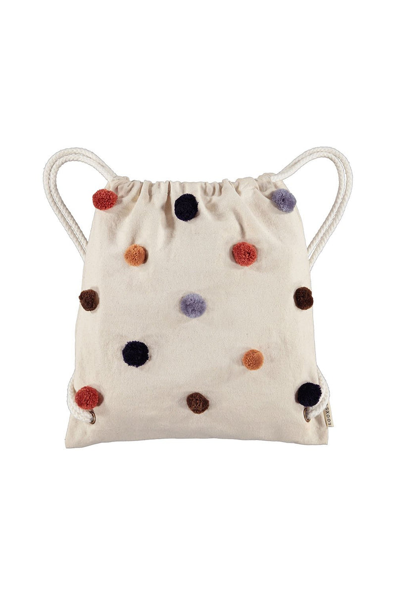 Meisjes Little pompon bag van LOOXS Little in de kleur MILK in maat ONE.