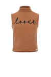 Meisjes Knitted Collar Spencer van Looxs 10sixteen in de kleur Cashew in maat 176.
