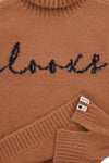 Meisjes Knitted Collar Spencer van Looxs 10sixteen in de kleur Cashew in maat 176.
