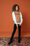 Meisjes Knitted Collar Spencer van Looxs 10sixteen in de kleur Cashew in maat 176.