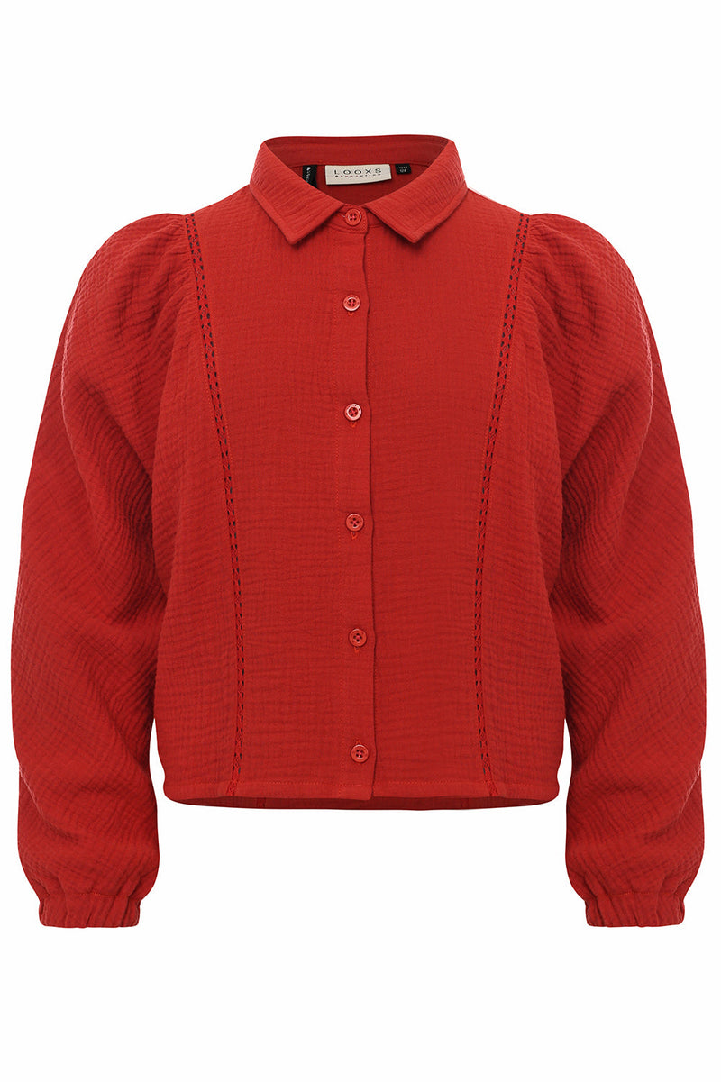 Meisjes Mousseline Top van Looxs 10sixteen in de kleur Cinnamon in maat 176.