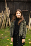 Meisjes Reversible Fur Jacket van Looxs 10sixteen in de kleur army in maat 164.