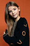 Meisjes Knitted Rib Cardigan van Looxs 10sixteen in de kleur black in maat 176.
