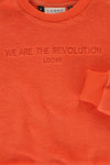 Meisjes Fleece Sweater van Looxs 10sixteen in de kleur Fire in maat 176.