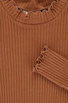 Meisjes Collar Tee van Looxs 10sixteen in de kleur Cashew in maat 176.