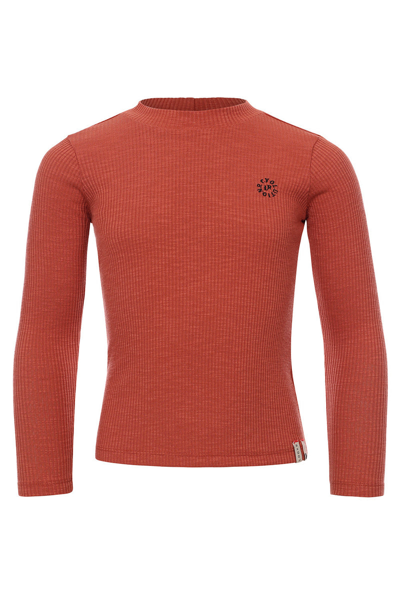 Meisjes Rib Top L/S van Looxs 10sixteen in de kleur Cinnamon in maat 176.