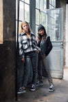 Meisjes Check Paperbag Pants van Looxs 10sixteen in de kleur Cinnamon check in maat 176.
