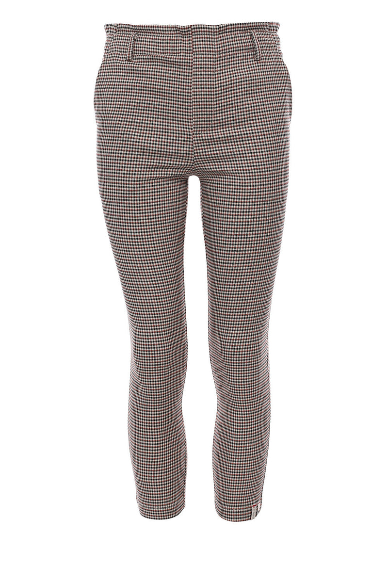 Meisjes Check Paperbag Pants van Looxs 10sixteen in de kleur Cinnamon check in maat 176.