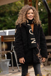 Meisjes Knitted Scarf van Looxs 10sixteen in de kleur black in maat ONE.