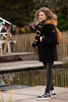 Meisjes Knitted Scarf van Looxs 10sixteen in de kleur black in maat ONE.