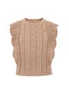 Meisjes Knitted Spencer van Looxs Little in de kleur Mocca in maat 128.