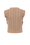 Meisjes Knitted Spencer van Looxs Little in de kleur Mocca in maat 128.