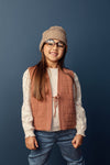 Meisjes Jacquard Blouse van Looxs Little in de kleur Pebble in maat 128.