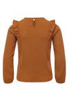 Meisjes Jaquard Blouse van Looxs Little in de kleur OCHRE in maat 128.