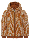 Meisjes Reversible Fur Jacket van Looxs Little in de kleur Cinnamon in maat 128.