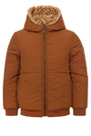 Meisjes Reversible Fur Jacket van Looxs Little in de kleur Cinnamon in maat 128.