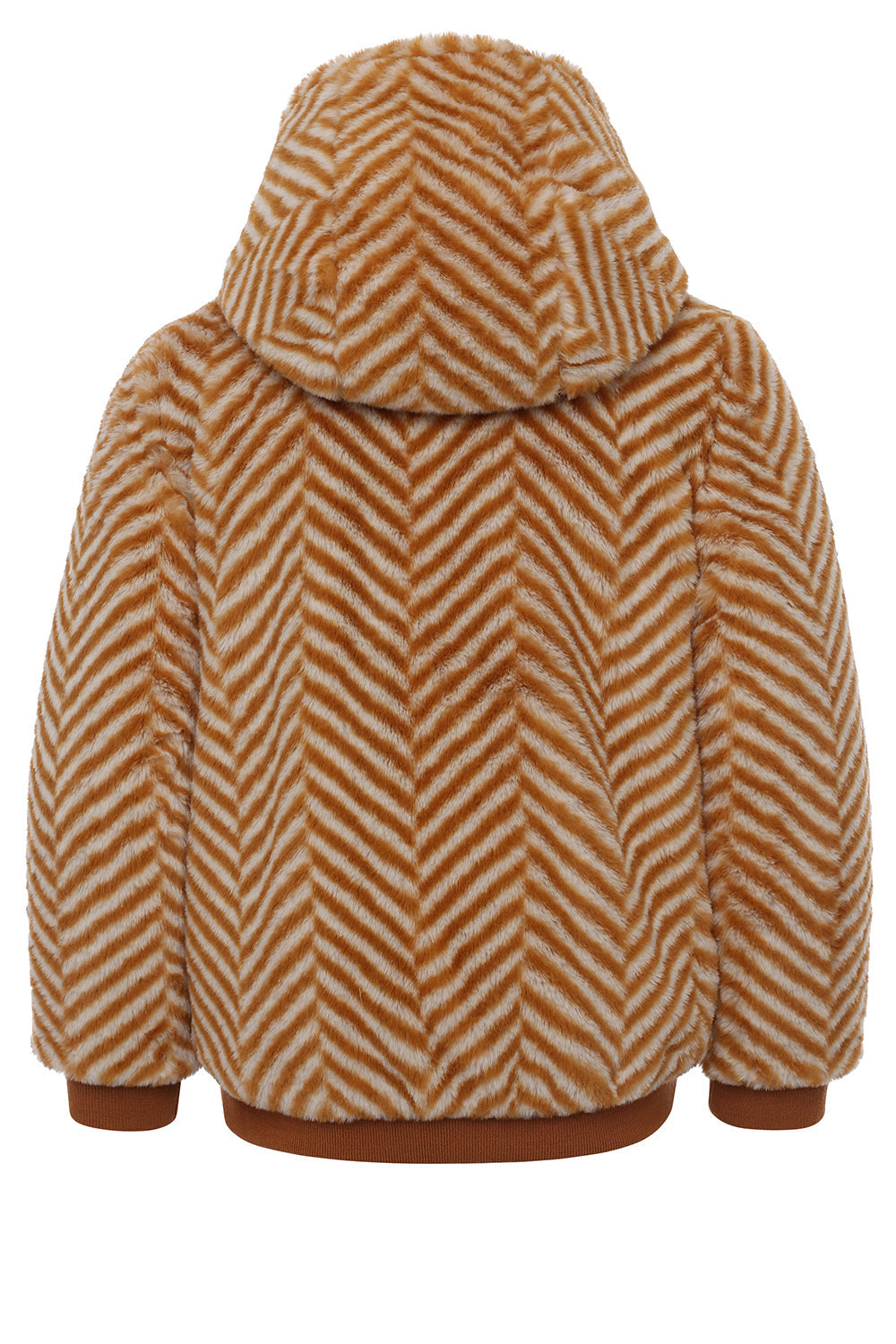 Meisjes Reversible Fur Jacket van Looxs Little in de kleur Cinnamon in maat 128.
