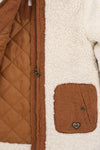 Meisjes Bonded Teddy Coat van Looxs Little in de kleur bone in maat 128.