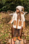 Meisjes Bonded Teddy Coat van Looxs Little in de kleur bone in maat 128.