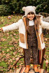 Meisjes Bonded Teddy Coat van Looxs Little in de kleur bone in maat 128.