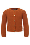 Meisjes Knitted Cardigan van Looxs Little in de kleur OCHRE in maat 128.